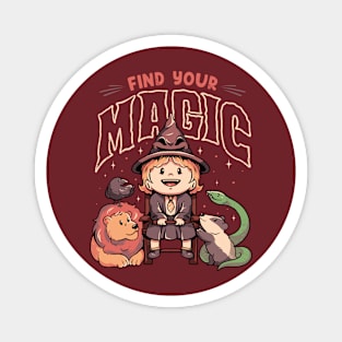 Find Your Magic - Cute Witch Geek Gift Magnet